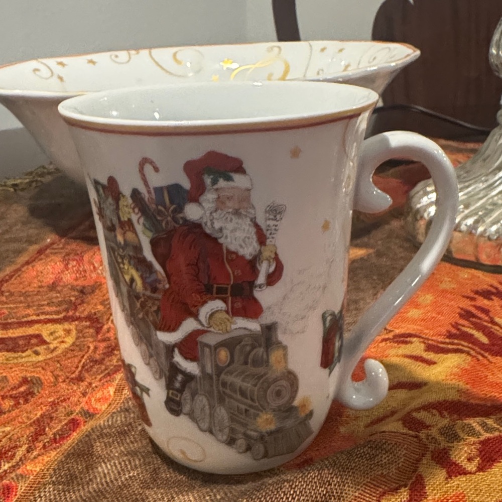 Twas the Night Before Christmas Santa on Train Mug